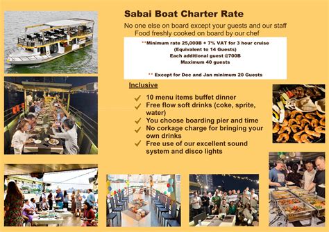 charter  private dinner cruise  company  sabaicruise
