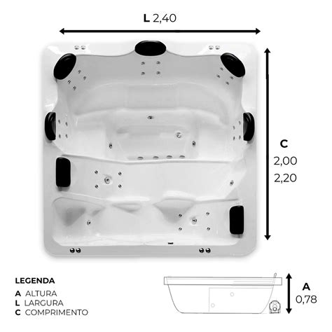 Spa Quadrado Magnolia Completo Hidro Em Acr Lico Madeiramadeira