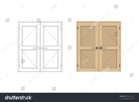 Double Leaf Door Design Interior Vector Stock Vector (Royalty Free ...