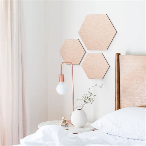 Hexagone Alu Dibond Effet Cuivr Set De Wall Art Fr