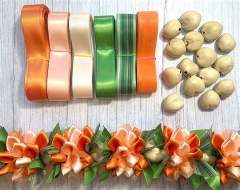 Do It Yourself Ribbons For Beautiful Peach Orange Hawaiian Flower