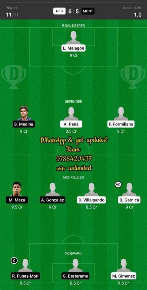 NEC Vs MONT Dream11 Team Fantasy Prediction Mexican League