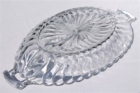 Crystal Clear Fostoria Colony Vintage Glass Relish Tray Three Part Divided Dish