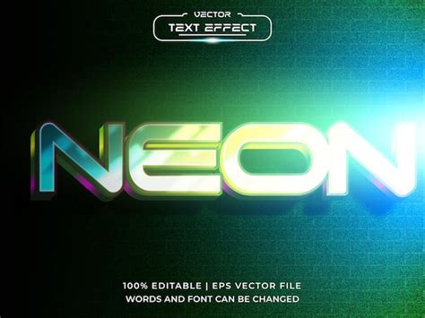 Premium Vector Neon Glow 3d Text Effect Mockup Text