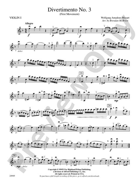 Violin Sheet Music Mozart