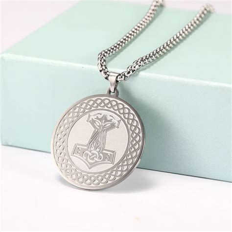 Skyrim Collier Pendentif Rond En Acier Inoxydable Pour Homme Amulette