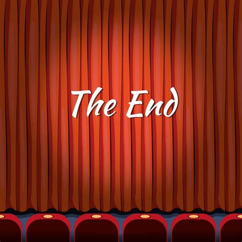 Free Vector | The End, lettering over red curtain close theater, end or ...