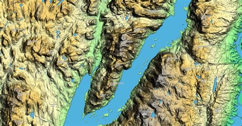 Terrain Map Tongue Mountain Lake George Andy Arthur Org