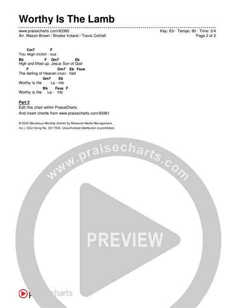 Worthy Is The Lamb Part Choral Satb Chords Pdf Travis Cottrell