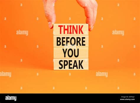 Think Before You Speak Symbol Concept Words Think Before You Speak On