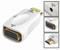 Adapter KONWERTER obrazu sygnału z HDMI męskie na VGA żeńskie AUDIO