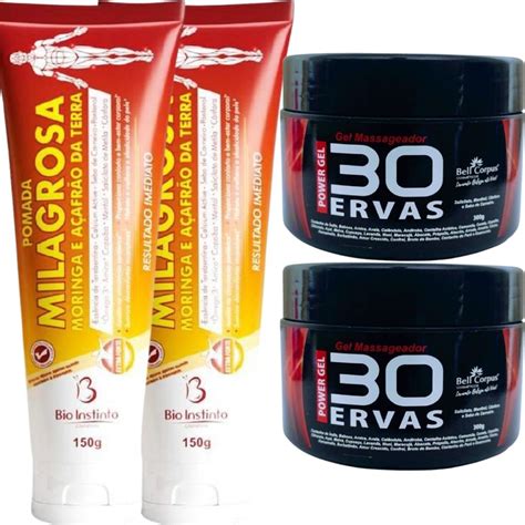 Kit Gel Ervas Power G Pomada Massageadora Milagrosa G No