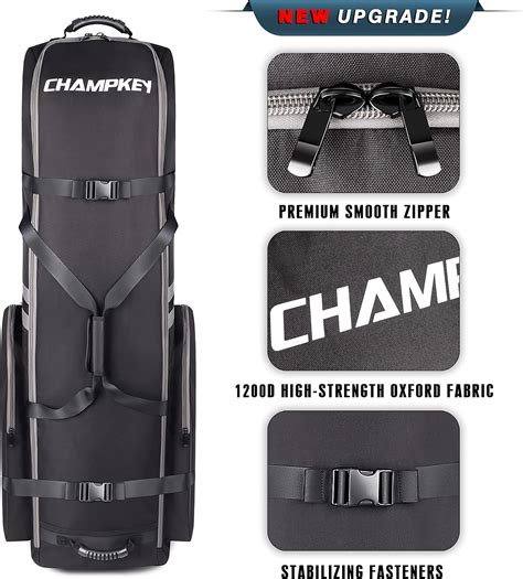 Champkey Soft Padded Golf Travel Bag With Oversize Wheels Premium