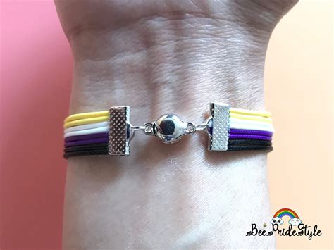 Non Binary Flag Pride Bracelet Men Women Colour Cord Intersex Etsy