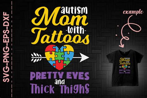 Autism Mom Tattoos Pretty Eyes Thighs By Utenbaw Thehungryjpeg