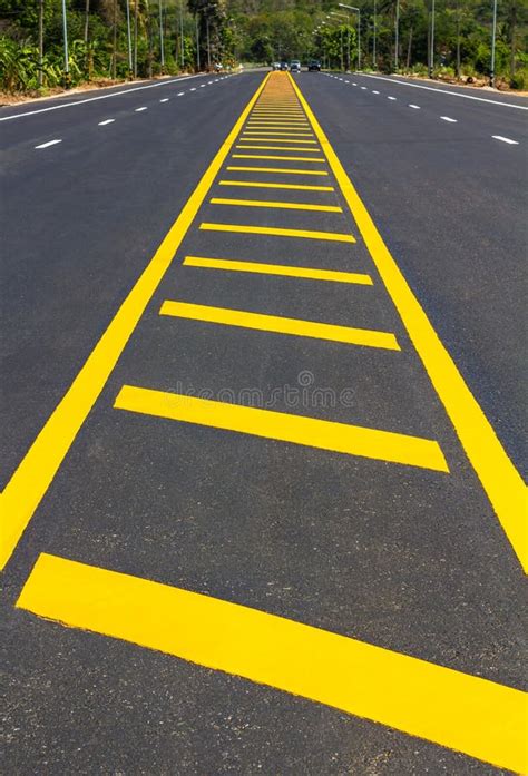 Yellow Diagonal Stripes Road