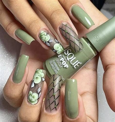 Pin de Paola Vàsquez em Nails Unhas florais Unhas bonitas Unhas