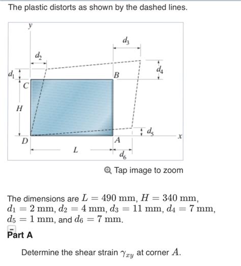 Solved The Plastic Distorts As Shown By The Dashed Lines D Chegg