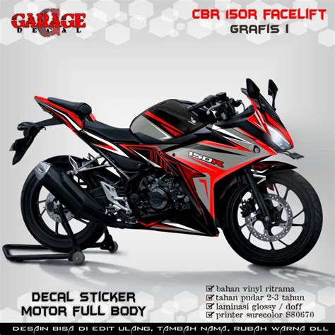 Decal Cbr R Facelift Full Body Stiker Cbr R Facelift Full Body