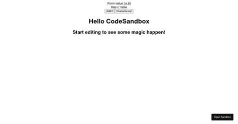 Mobx Set Example Codesandbox