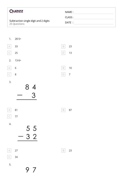 50 Multi Digit Subtraction Worksheets On Quizizz Free And Printable