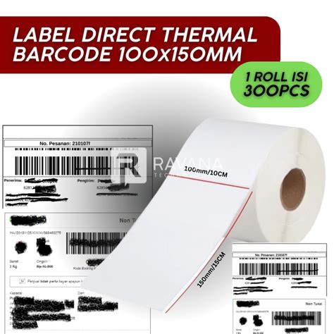 Jual Kertas Stiker Label Thermal 100mm X 150mm 300 Pcs Shopee Indonesia