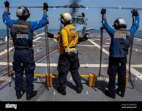 ARABIAN GULF March 24 2022 Sailors Assigned To The Guided Missile