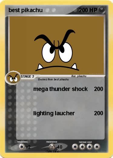 Pokémon Best Pikachu Mega Thunder Shock My Pokemon Card