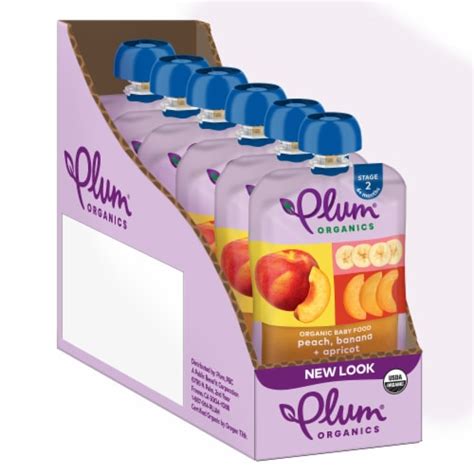 Plum Organics® Peach Banana And Apricot Stage 2 Baby Food Pouches 6 Ct