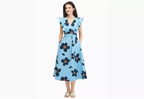 Grand Flora Poplin Midi Dress Kate Spade Gb