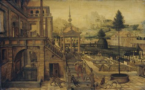 Park Construction At A Palace In The Foreground Lazarus 1550 1606