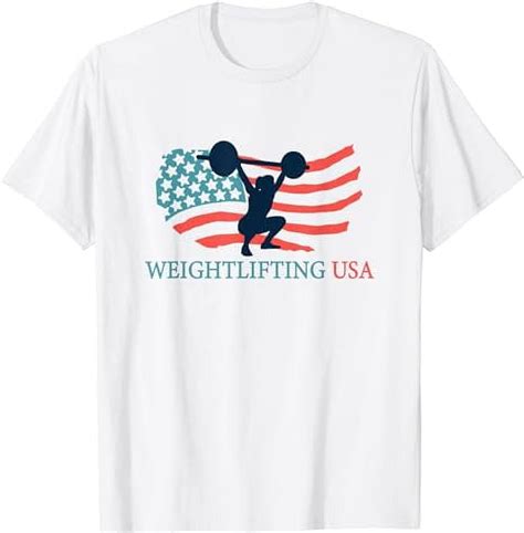 Weightlifter Gym Weightlifting Usa Team Coach American Flag T Shirt