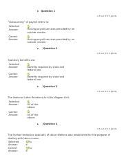 Hsa Week Quiz Question Out Of Points Outsourcing Of