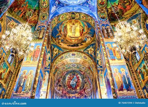 Interior of the Church of the Savior on Spilled Blood, St Petersburg ...