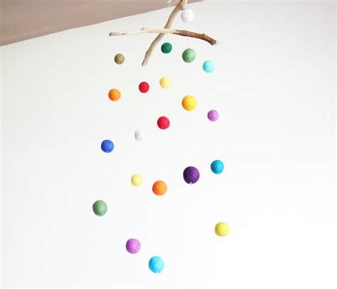 Treibholz Und Filz Pom Poms Mobile Kinetisches Baby Mobile Mit Bunten