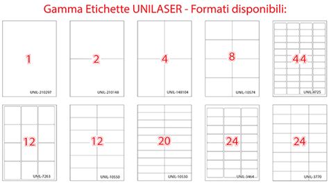 ATK UNILASER Etichette Su Fogli A4 Con Adesivo SuperForte Formato