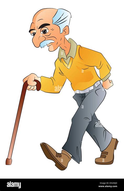 Old Man With Cane Funny