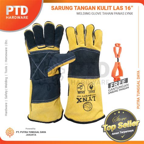 Jual Sarung Tangan Kulit Tebal Las Welding Anti Panas 16 Inch Kuning