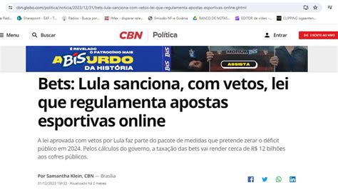 Bets Lula Sanciona Vetos Lei Que Regulamenta Apostas Esportivas