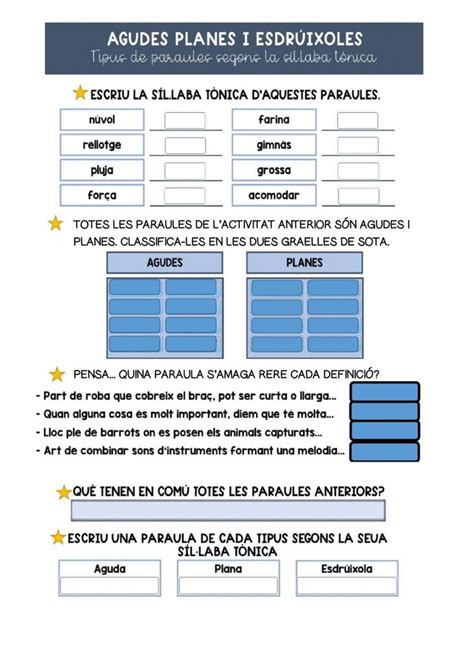 Agudes Planes I Esdr Ixoles Interactive Worksheet Ortografia