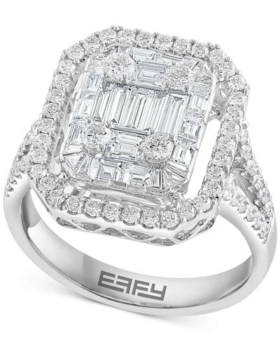 Effy Collection Effy Hematian Diamond Baguette Cluster Ring (1-5/8 Ct ...