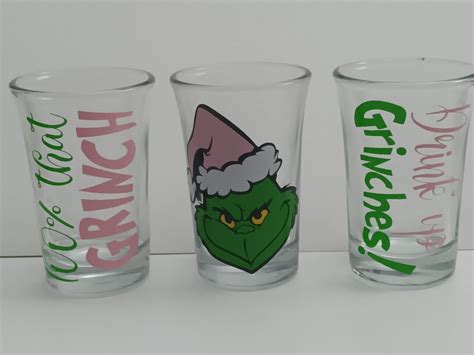 Inspired Christmas The Grinch Shot Glass Trio Etsy