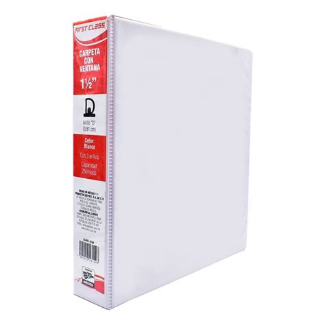 Carpeta Con Ventana First Class Blanco Pulgadas Walmart