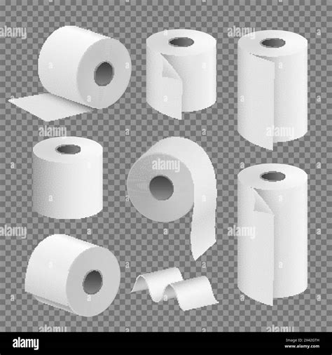 Toilet Paper Roll Tissue Toilet Towel Icon Isolated Realistic Illustration Kitchen Wc Whute