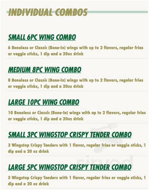 Wingstop menu in Brooklyn, New York, USA