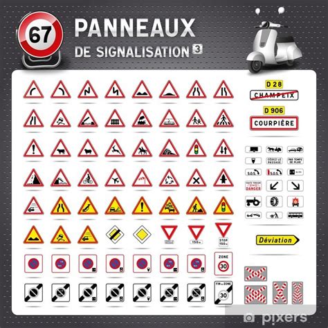 Sticker Panneaux De Signalisation Routière De N ° 3 Pixersfr