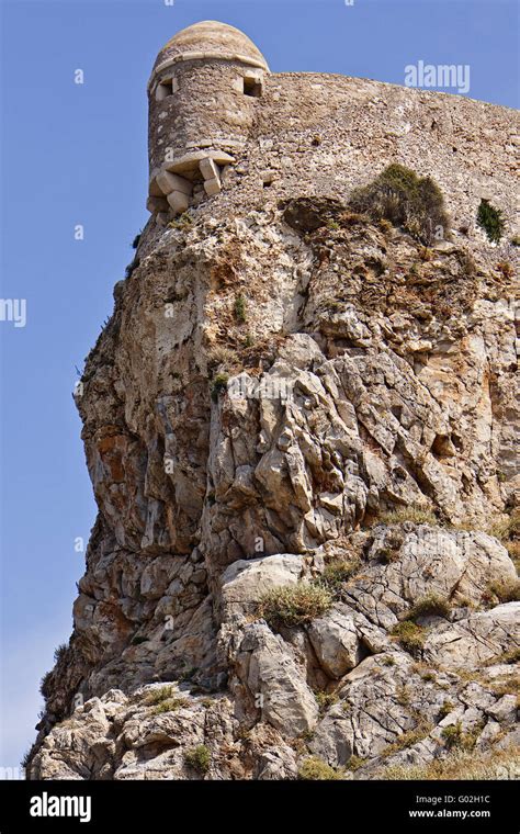 Crete Crete Rethymnon Fortezza Wall and Tower Stock Photo - Alamy