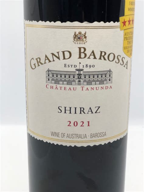 Chateau Tanunda Grand Barossa Shiraz 2021, Barossa Valley, SA ...