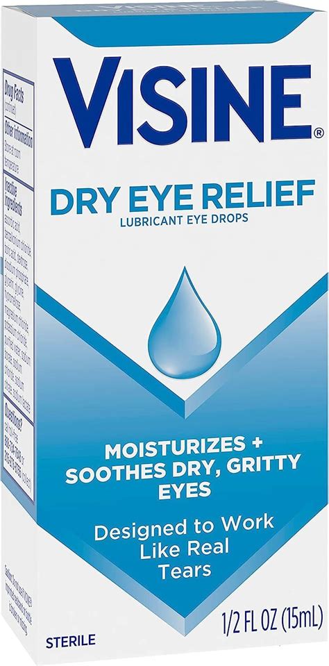 Visine Dry Eye Relief Lubricant Eye Drops Moisturize And Soothe