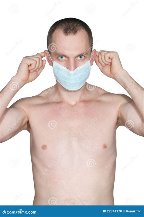 Naked Man In A Medical Mask Stock Photo Image Of Concentration Infection 22344170